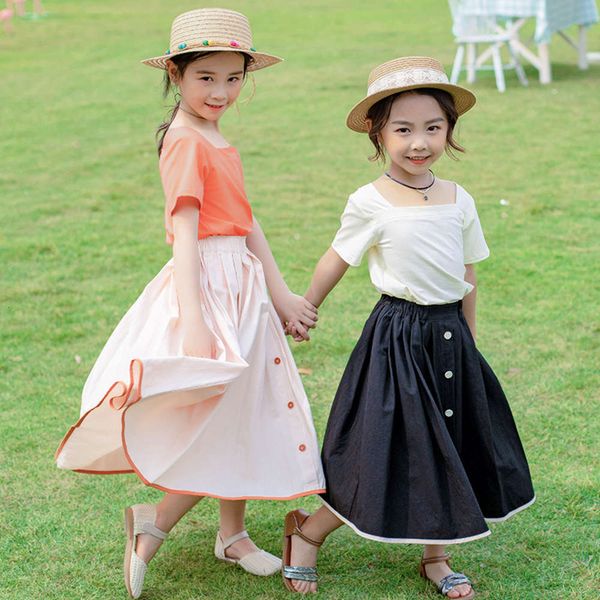 

medium summer new fashion girl's swing length big children's a-line umbrella skirt a502, Blue