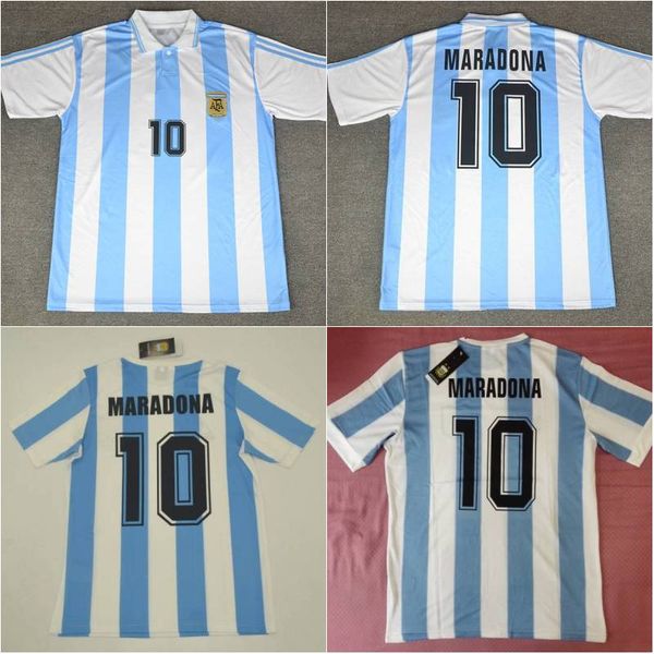 

1978 1986 1994 argentina soccer jersey diego #10 maradona retro version 86 78 94 maradona caniggia batistuta football shirt, Black;yellow