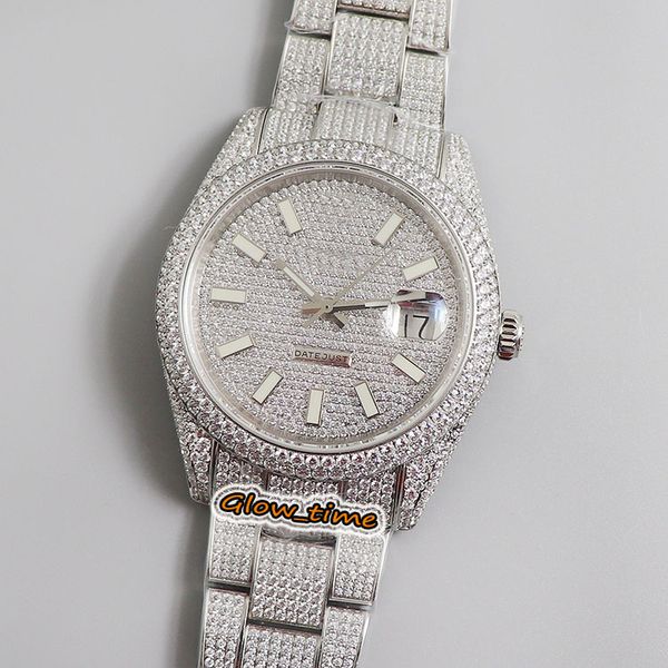 

version 126334 126234 116244 arab diamonds dial eta a2824 automatic mens watch 904l steel diamond iced out full case iced out watches, Slivery;brown