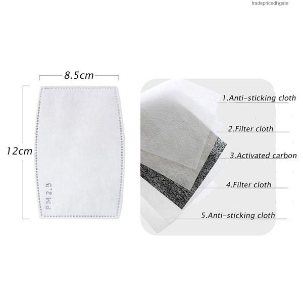 

factoryt61b50pcs/lot pm2.5 mouth anti haze dust mask activated carbon filter paper