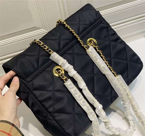 

nylon designer women luxurys chains handbags sacchetto baguette bags black plaid crossbody chains strap flap female simple shoulder handbag