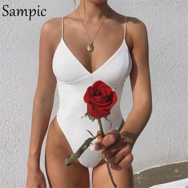 

women's jumpsuits & rompers sampic causal spaghetti strap white blackless bodysuit women summer body female black v neck club romp, Black;white