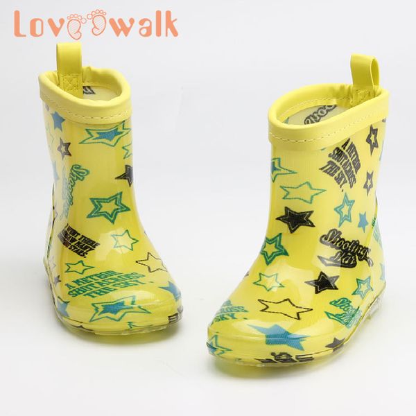 

loveewalk baby boots girls boys shoes cute print rain boot new arrival kid jelly sole children waterproof shoes kids ankle boot q1216, Black;grey