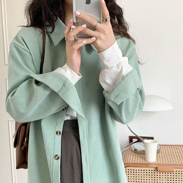 

2021 new 10 color korean style shirt long sleeve turned down collar womens and blouse (b9090) okb1, White