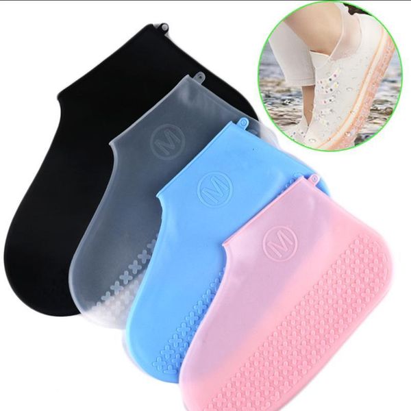 

sile overshoes reusable waterproof rainproof men shoes covers rain boots non-slip washable wear-resistant re jllksw