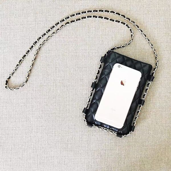 

2021 new fashion phone case women rhombus cosmetic bag mobile phone bag chain storage bag for ladies collect vintage items vip gift
