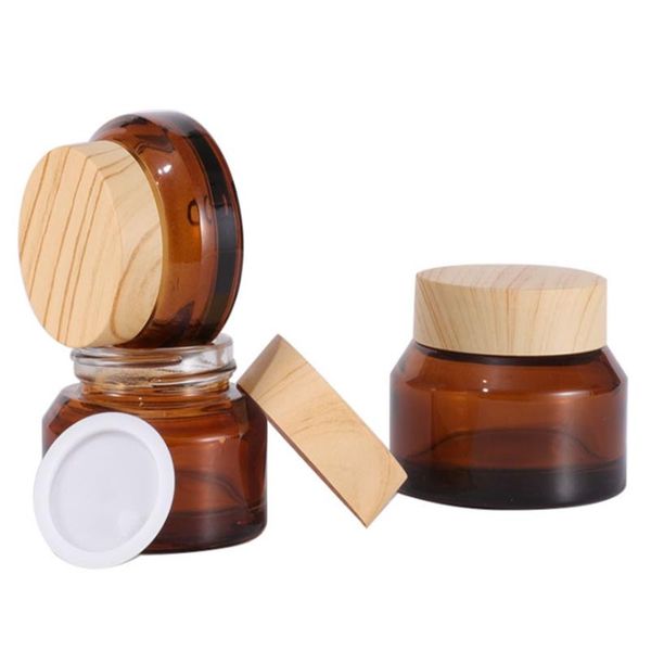 

storage bottles & jars 500pcs/lot 15g 30gempty cosmetic containers cream box , 50g sample jar bottle wooden line plastic cap