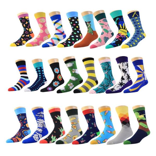 

wholesale full custom cotton men colorful funny happy socks, Black