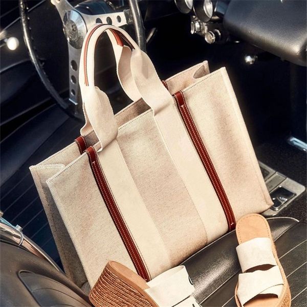 

large woody tote shopping bag medium fashion canvas beach bags designer shoulder handbags crossbody purses