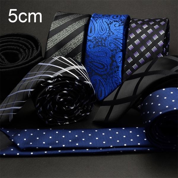 

gusleson men tie 5cm skinny ties luxury waterproof striped plaid neckties corbatas gravata jacquard man's wedding dress slim tie t20080, Blue;purple