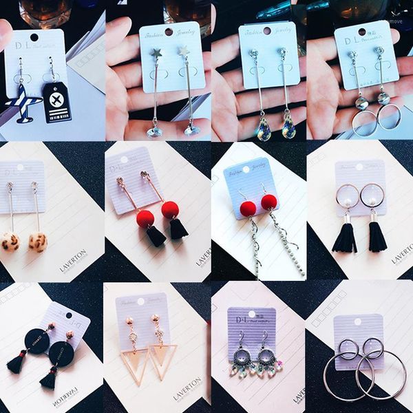 

2020 irregular geometric women fashion hoop earrings long chain zircon earrings fashion ear jewelry ornament1, Golden;silver