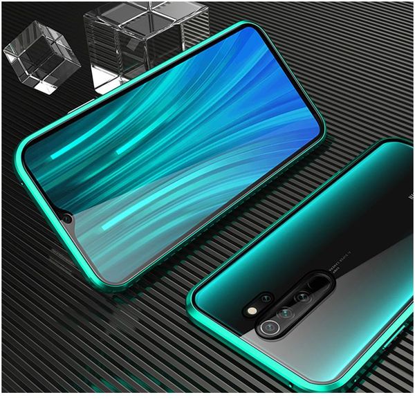 

360 metal magnetic adsorption case for xiaomi redmi note 9s 8 7 k20 pro 8t 9a 9c 8a mi 10t bbyxar