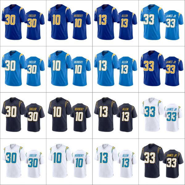 

los angeles chargers men #10 justin herbert 13 keenan allen 33 derwin james jr 30 austin ekeler women youth nfl football jersey, Black;red
