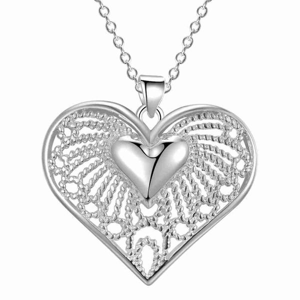 

silver for women heart pendant necklace jewelry silver jewelry fashion cute wedding party valentine's day gift h sqcxyj