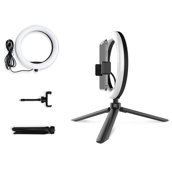 

8 inch ring light with stand - rovled camera selfie light ring for phone tripod and phone holder for video pgraphy