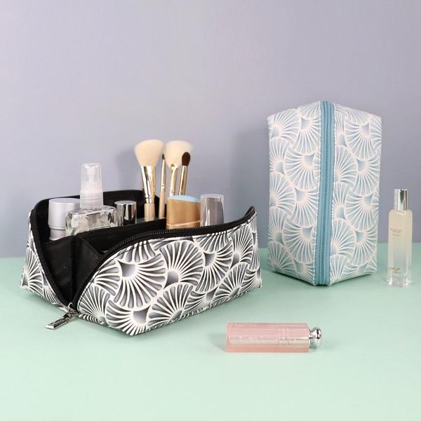 

fashion women makeup pouch waterproof pu cosmetic brushes organizer beautician necessaries make up wash toiletry toilet bag