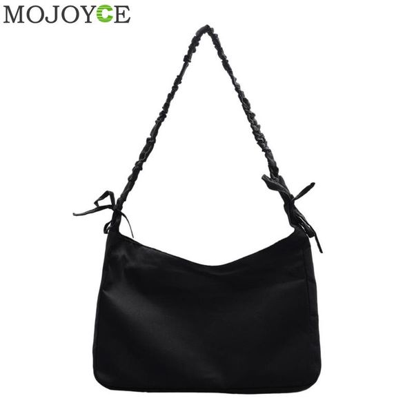 

nylon casual crossbody handbags women solid color pleated shoulder strap large capacity daily street messenger bags