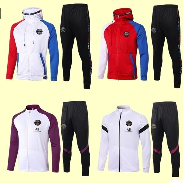 

2020 2021 soccer hoodie tracksuit jacket survetement new mbappe icardi football jacket air jordam soccer hooded training, Black