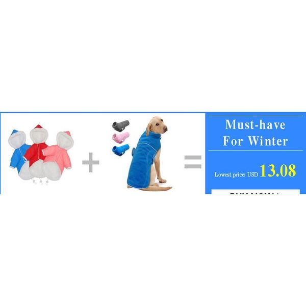 

winter fleece dog coat jacket for small dogs chihuahua pug warm puppy large dogs vest clothing reflective roupa cachor jlljgd