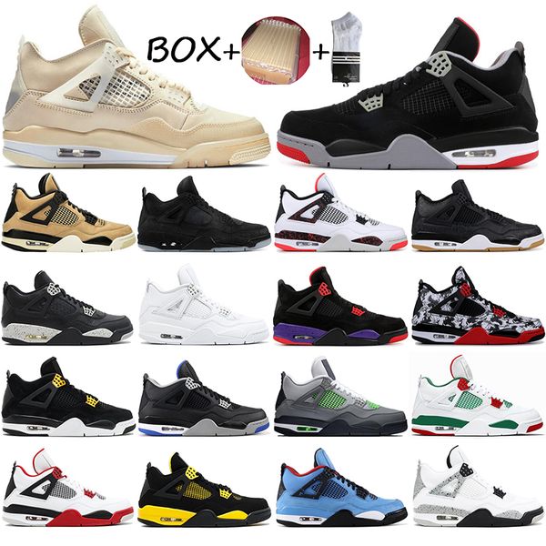 

with socks good quality 4 4s bred tattoo motorsport toro bravo men basketball shoes oreo fire red sports sneakers 40-47