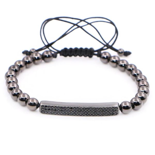 

New style Men girl Fashion brand Bracelets Micro inlay CZ Pave beads Zircons Bar Bracelets Men Woman Best Friend Gift, Golden;silver