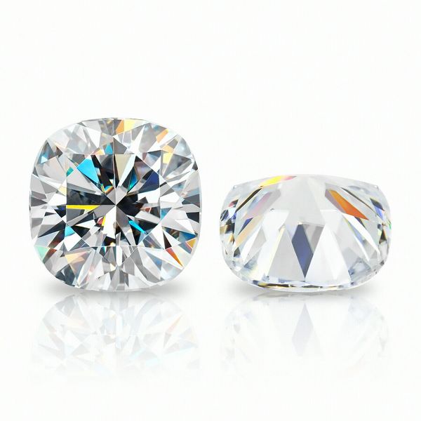 

2x2~10x10mm white d color vvs1 cushion cut moissanite stone with gra certificate, Black
