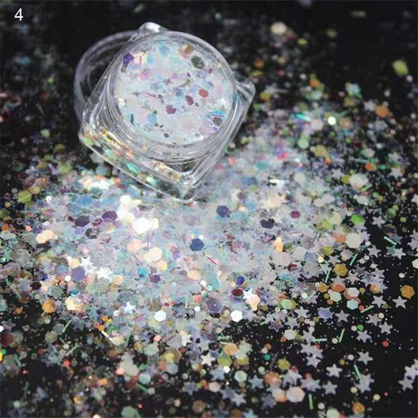 

nail glitter 1kg ocean star siries sparkly sequins high brightness iridescent manicure diy decoration 3d crafts dust m0bzy, Silver;gold