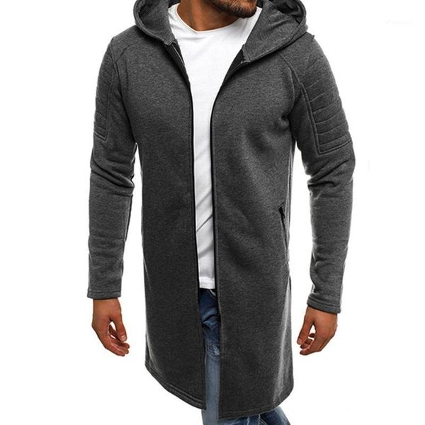

2020 new winter men's jacket hooded man jacket men splicing hooded solid trench coat fold cardigan long sleeve outwear blouse1, Tan;black
