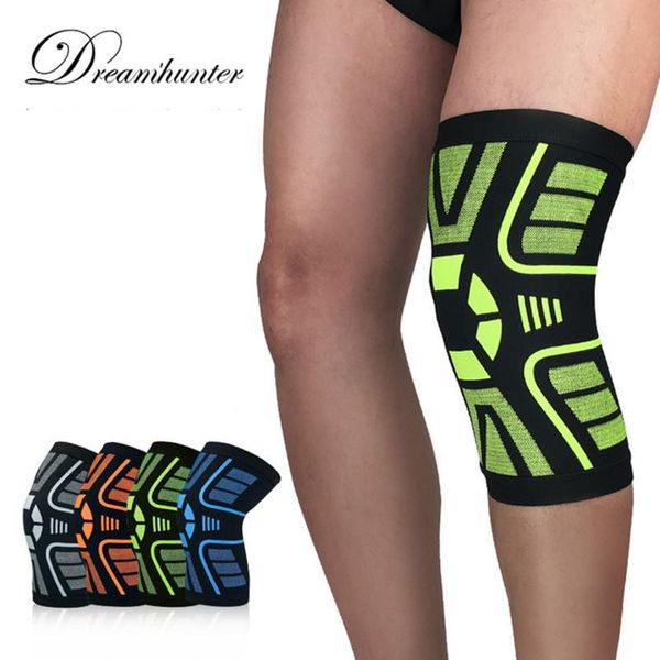 

elbow & knee pads basketball brace leg sleeve elastic compression support fitness volleyball sport safety protector, Black;gray