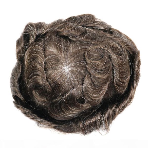 

ultra thin skin men toupee v loop 8x10inch , thickness 0.02-0.03mm ng hair men wig , hair replacment system ing, Black