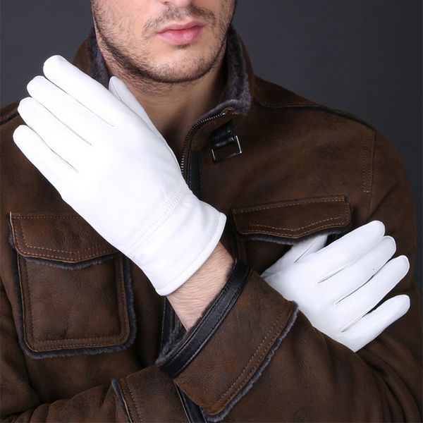 

gloves 2020 fashion special offer genuine leather white for women man solid wrist buttons female lambskin driving glove