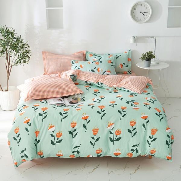 

cartoon flower bed linen for kids bedding set  single twin king size duvet cover bed sheets and pillowcases