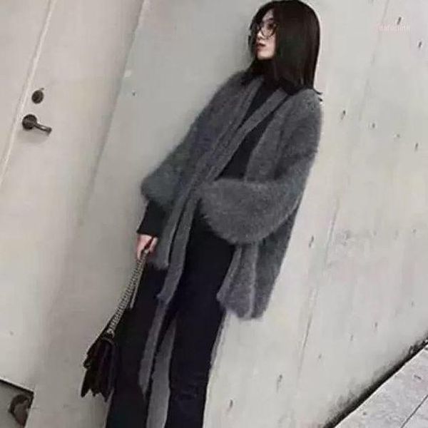 

ladies jacket coat fleece belt tie cardigan pockets jacket warm coat1, White