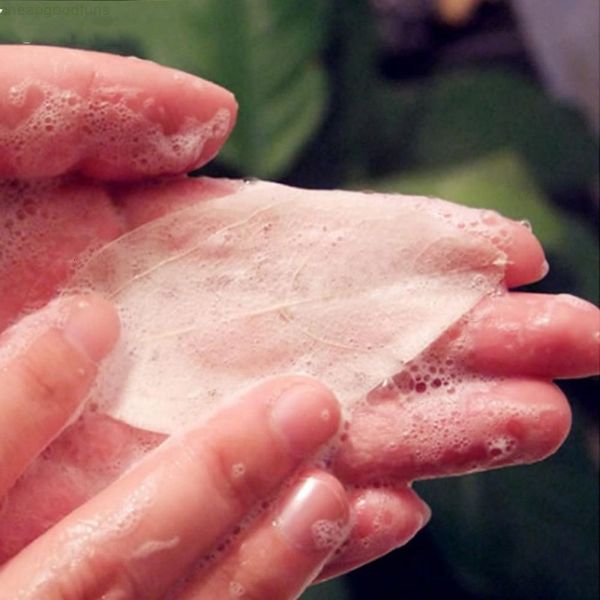 

leaf deep cleansing skin refreshing cleanser oil-control creative hand made soaps portable travel bath soap
