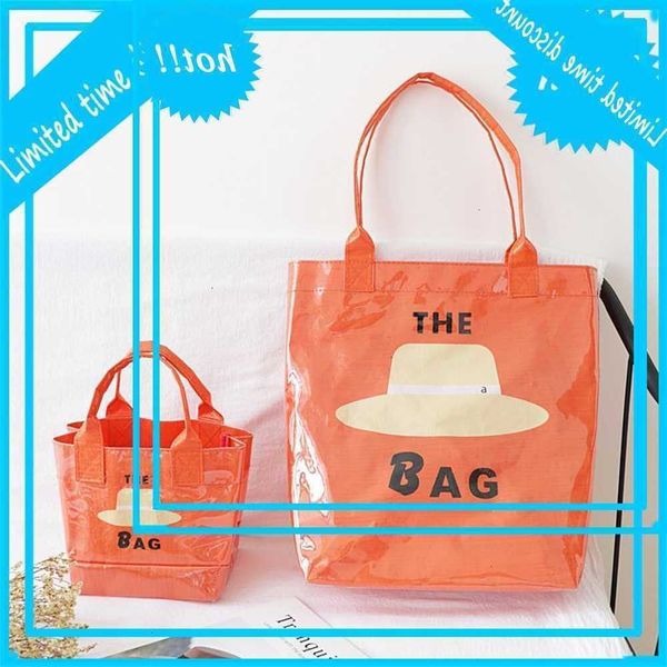 

korean fashion trend pvc woven handbag versatile large capacity one shoulder tote sweet leisure beach bag
