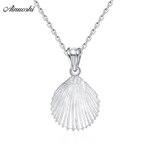 

new fashion 925 solid sterling silver pendant solitaire scallop animal shell shape women pendant cute girls jewelry for necklace y200107, Bronze;silver
