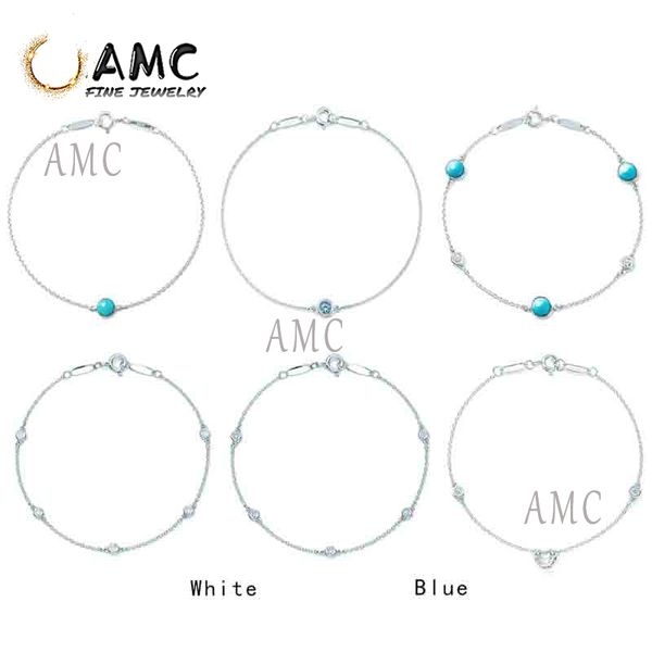 

tfb ttff original 925 sterling silver bracelet fashion simple bracelet with original logo wedding party anniversary jewelry, White