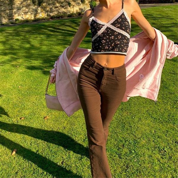 

2020 women's trousers loose pants high waisted stretch flared pants vintage solid color jeans leisure for female1, Blue