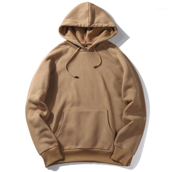 

men's hoodies & sweatshirts brand men autumn warm solid color hooded fleece coat casual hip hop eu size xxl1, Black