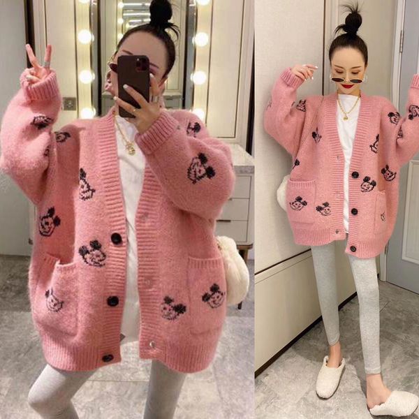 

suit fashion jacket autumn and sweater medium length coat over pregnant women's winter clothes, White