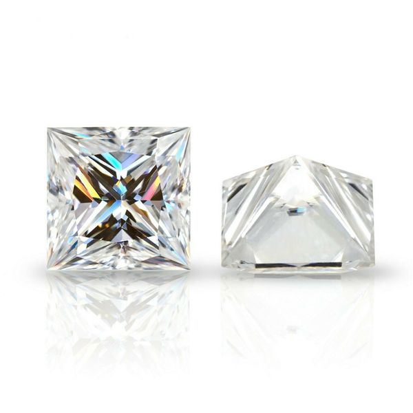 

2x2~10x10mm white d color vvs1 princess cut moissanite stone with gra certificate, Black