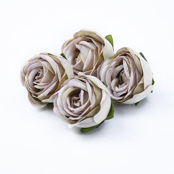 

6 искусственных цветов поддельные чайные розы дома украшения аксессуары свадебные декоративные цветочные стены diy подарок рождественские ре