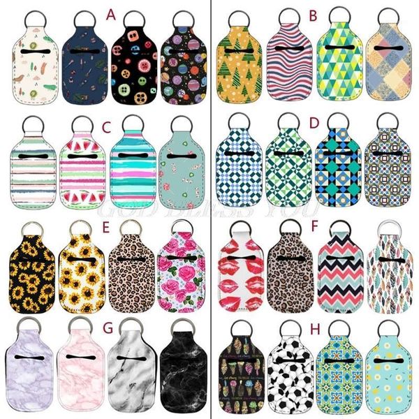 

4pc small empty travel bottle refillable containers 30ml flip cap reusable bottle hand sanitizer keychain carrier holder1