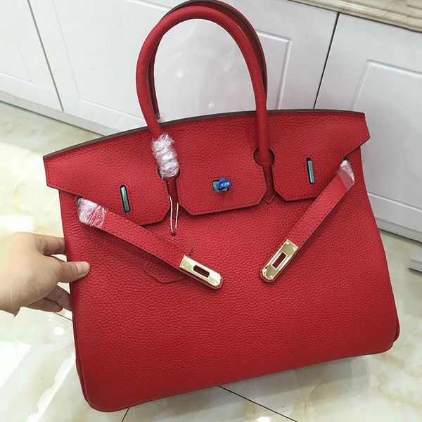 

designer bag clutch litchi 25 30 35cm layer cowhide single shoulder portable woman handbags without logo