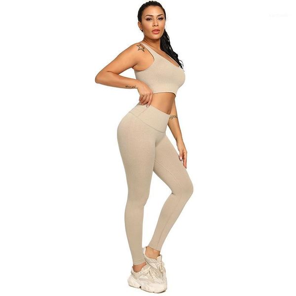 

yoga outfits -selling knitted ribbed pattern quick-drying suit sports tight running seamless fitness bra set1, White;red