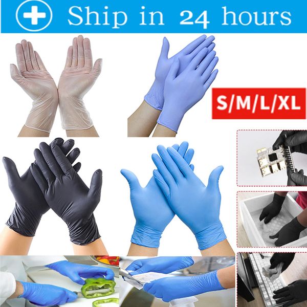 

food 100pcs cleaning disposable household nitrile guantes latex desechable gloves size s/m/l/xl y200421