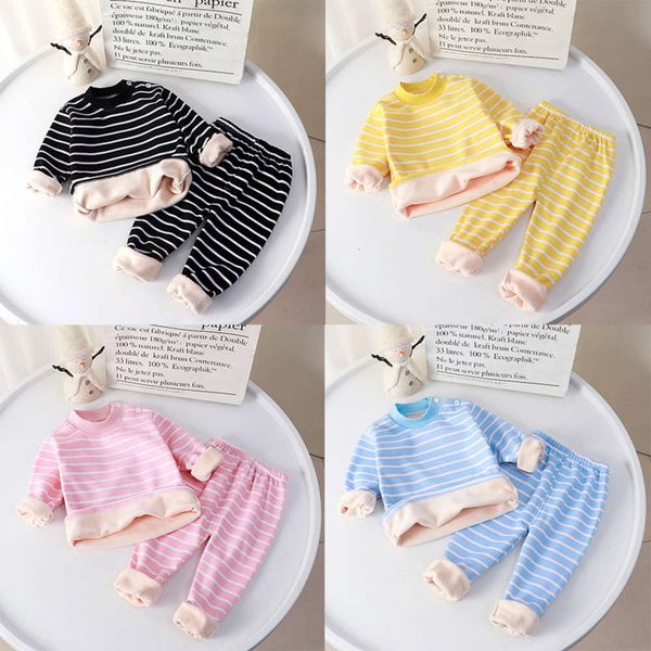 

children's 2020 new autumn thermal winter underwear set baby plush pajamas men's and women's home wear, Blue;red