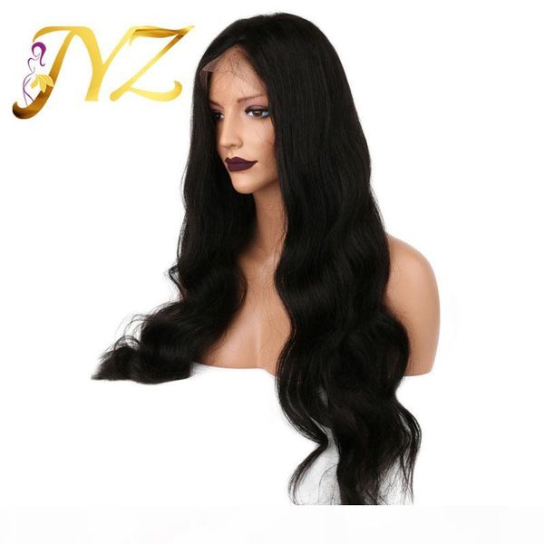 

goldleaf hair wigs human hair wig body wave malaysian peruvian full lace wigs for black women lace front wig natural hairline, Black;brown