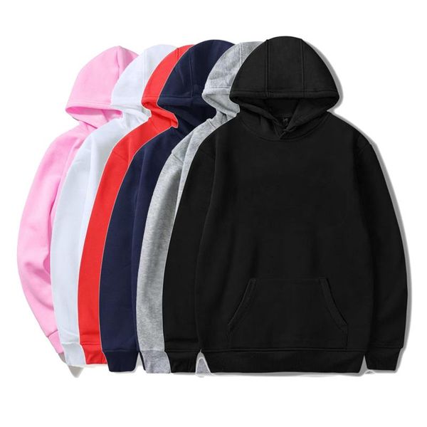 

women men fleece hoodies sweatshirt 2021 winter custom hooded sweatshirt casual loose jumper pullover customized pattern jacket, Black