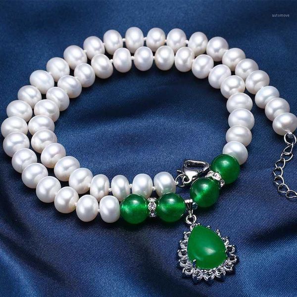 

mother birthday gift 100% genuine natural freshwater pearl necklace, high luster bread round pearl necklace jewelry new1, Silver